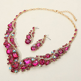 Glass Crystal Evening Necklace