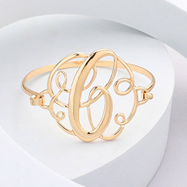 -C- Initial Monogram Curlicue Bracelet