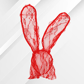 Floral Laced Bunny Ears Headband