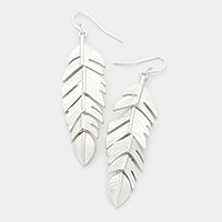 Metal Feather Earrings