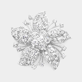 Crystal Rhinestone Flower Pin Brooch