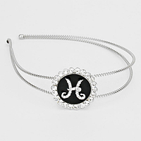 -H- Crystal Accented Initial Monogram Headband