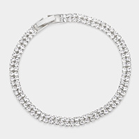2Rows Rhinestone Evening Bracelet