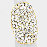 Crystal Rhinestone Pave Stretch Cocktail Ring
