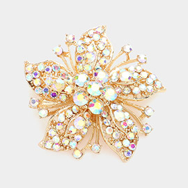 Crystal Rhinestone Flower Pin Brooch