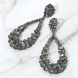Crystal Bubble Cluster Teardrop Evening Earrings