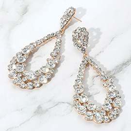 Crystal Bubble Cluster Teardrop Evening Earrings