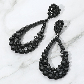 Crystal Bubble Cluster Teardrop Evening Earrings