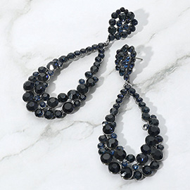 Crystal Bubble Cluster Teardrop Evening Earrings