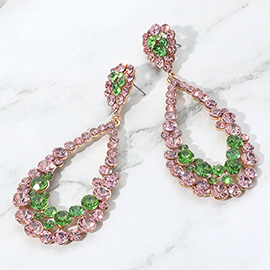 Crystal Bubble Cluster Teardrop Evening Earrings