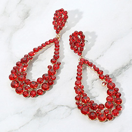 Crystal Bubble Cluster Teardrop Evening Earrings