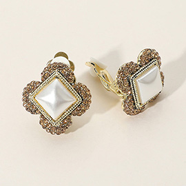 Crystal Trim Clip On Earrings