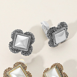 Crystal Trim Clip On Earrings