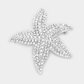 Crystal Rhinestone Starfish Pin Brooch