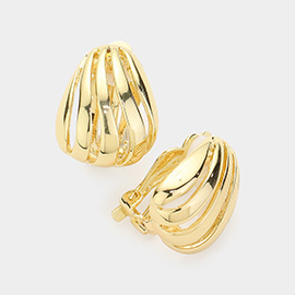 Metal Half Hoop Clip On Earrings