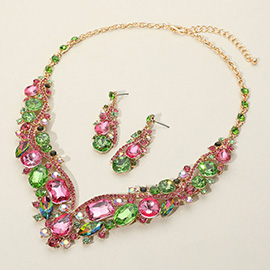 Glass Crystal Evening Necklace