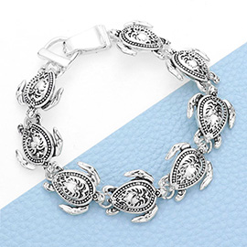 Metal Turtle Link Magnetic Bracelet