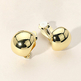 Metal Dome Clip On Earrings