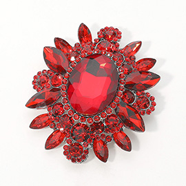 Oval Center Stone Pin Brooch 