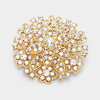 Glass crystal bouquet brooch