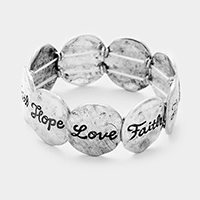 Hope Love Faith _ Metal Stretch Bracelet