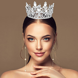 Glass Crystal Pageant Queen Tiara