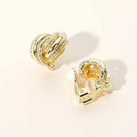 Metal Knot Clip on Earrings