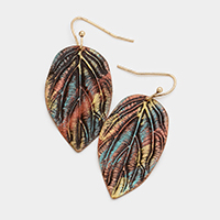 Metal Leaf Dangle Earrings