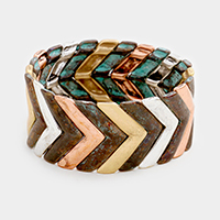 Chevron Metal Stretch Bracelet