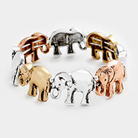 Metal Elephant Stretch Bracelet