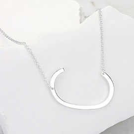 -C- Metal Initial Monogram Pendant Necklace