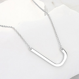 -J- Metal Initial Monogram Pendant Necklace