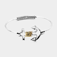Wire Wrapped Anchor Metal Hook Bracelet
