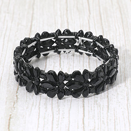 Floral Crystal Stretch Evening Bracelet