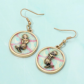 Patterned Mermaid Accented Dangle Earrings