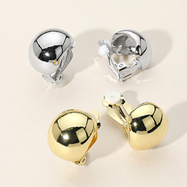 Metal Dome Clip On Earrings