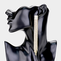 Rhinestone Pave Long Drop Evening Earrings