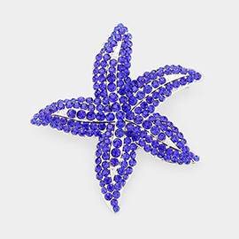 Crystal Rhinestone Starfish Pin Brooch