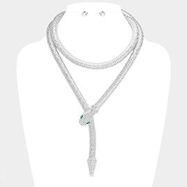 Crystal Embellished Snake Collar Magnetic Necklace