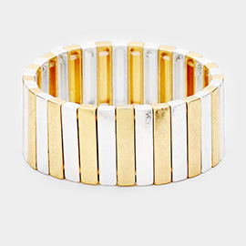 Rectangle Bar Metal Stretch Bracelet