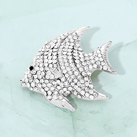 Rhinestone Pave Tropical Fish Pin Brooch