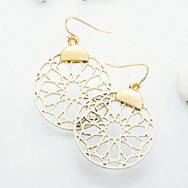 Neoprene Fabric Filigree Dangle Earrings