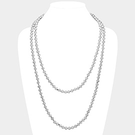 Faceted Beaded Wrap Around Long Necklace