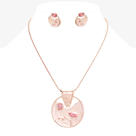 Crystal Abstract Design Pendant Necklace