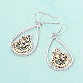 Mermaid Metal Teardrop Earrings