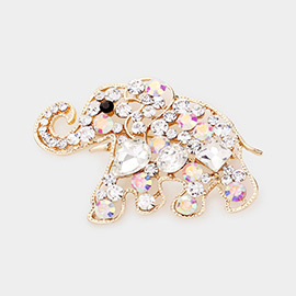 Jeweled Elephant Pin Brooch
