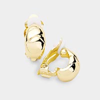 Embossed Metal Clip On Earrings 