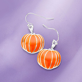 Pumpkin Enamel Earrings