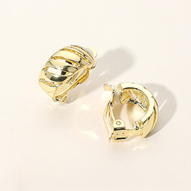 Cut Out Dome Metal Clip On Earrings