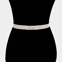 Crystal Rhinestone Sash Ribbon Bridal Wedding Belt / Headband